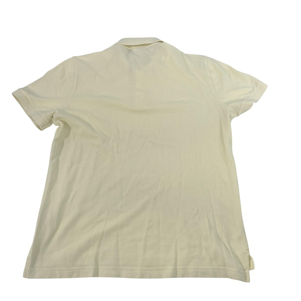 Lacoste Polo Shirt Mens Large Yellow Pique Cotton Croc Logo Short Sleeve - Picture 3 of 13